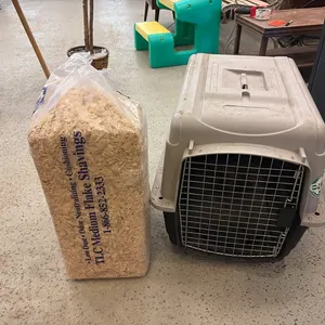 Pet Crate & Straw Bedding