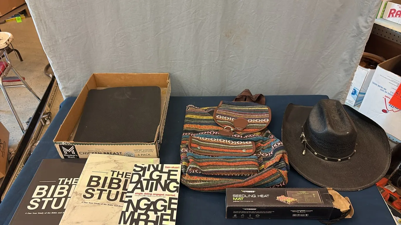 Backpack, Hat & Books