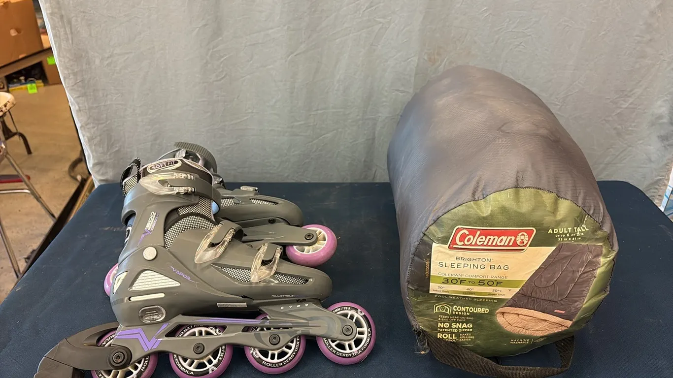 Rollerblades & Sleeping Bag