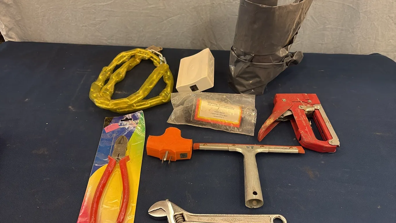 Pliers, Garbage Bags, Lock & Misc