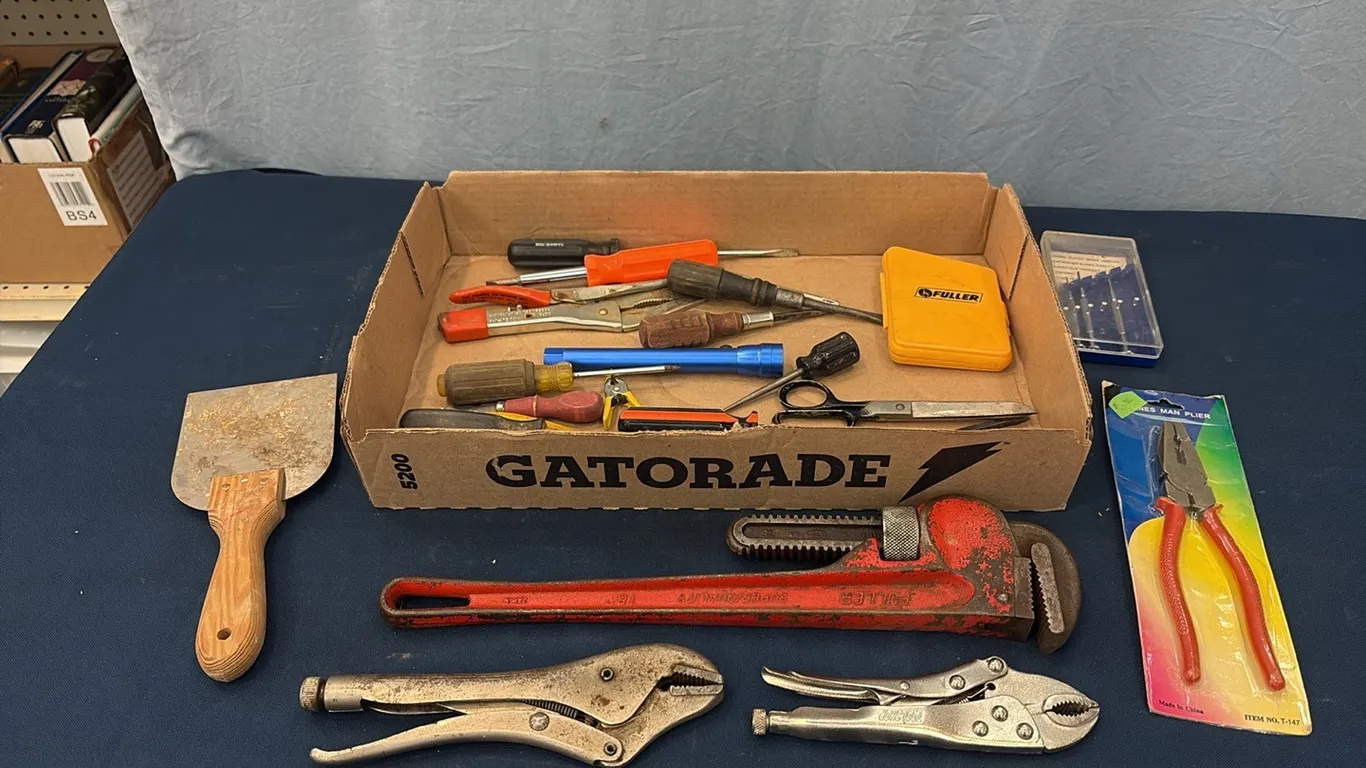 Pipe Wrench, Pliers, Vise Grips & Misc Tools