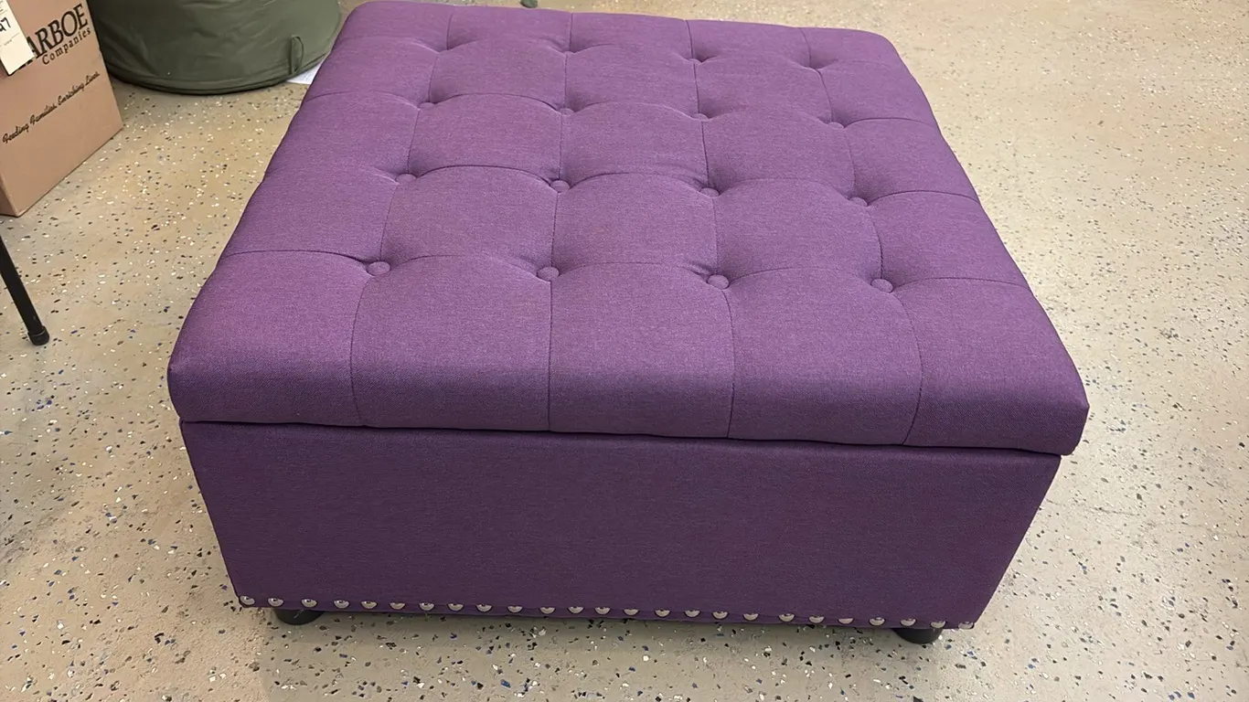 Purple Storage Ottoman