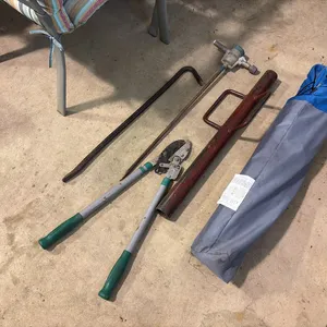 Post Pounder, Lawn Chair, Prybar & Sprinkler