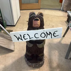 Carved Bear Welcome Sign
