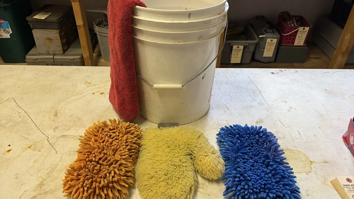 Bucket w/ Car Wash Supplies