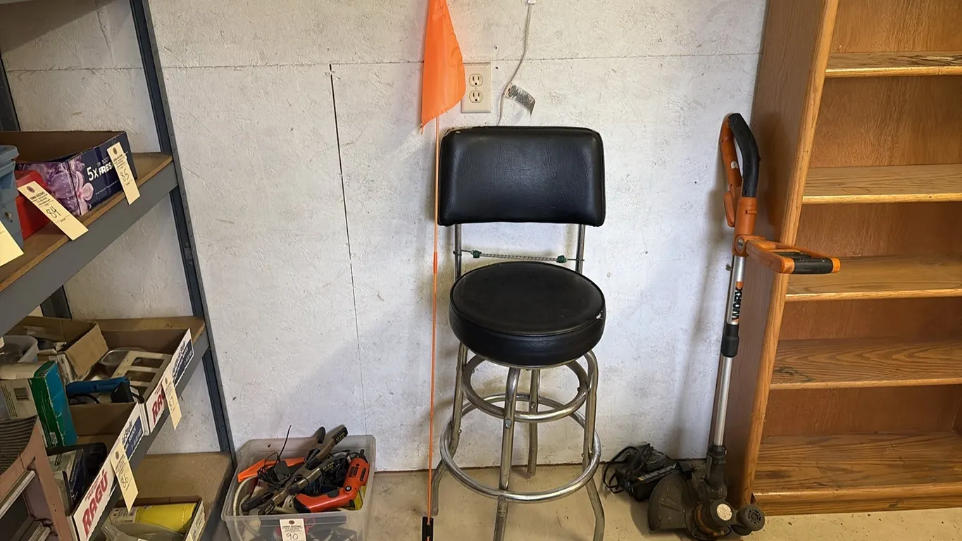 Shop Stool & Warning Flag