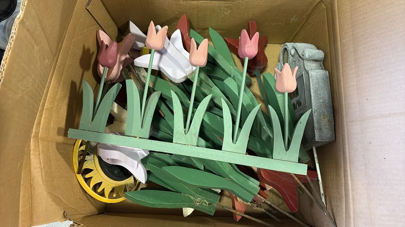 Box of Wood Flowers