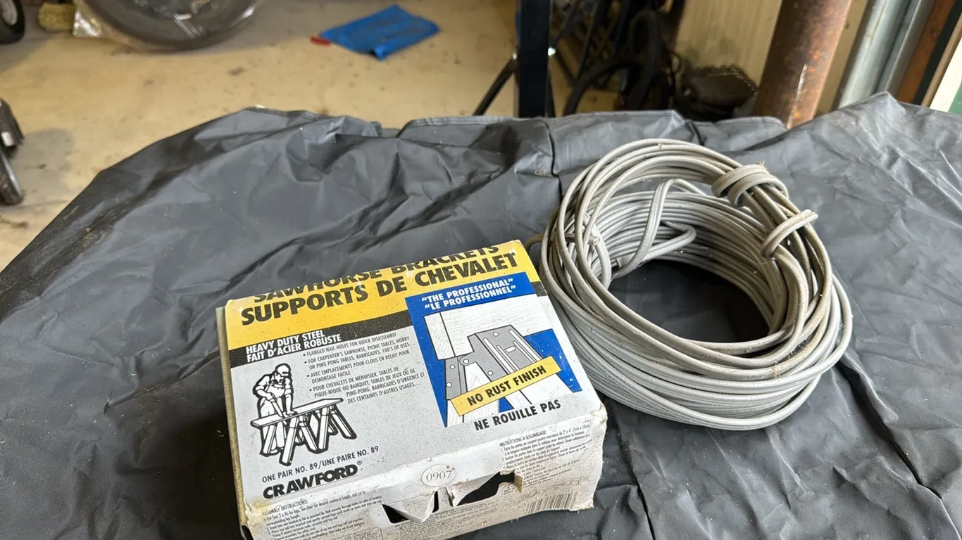 Electric wire, sawhorse brackets