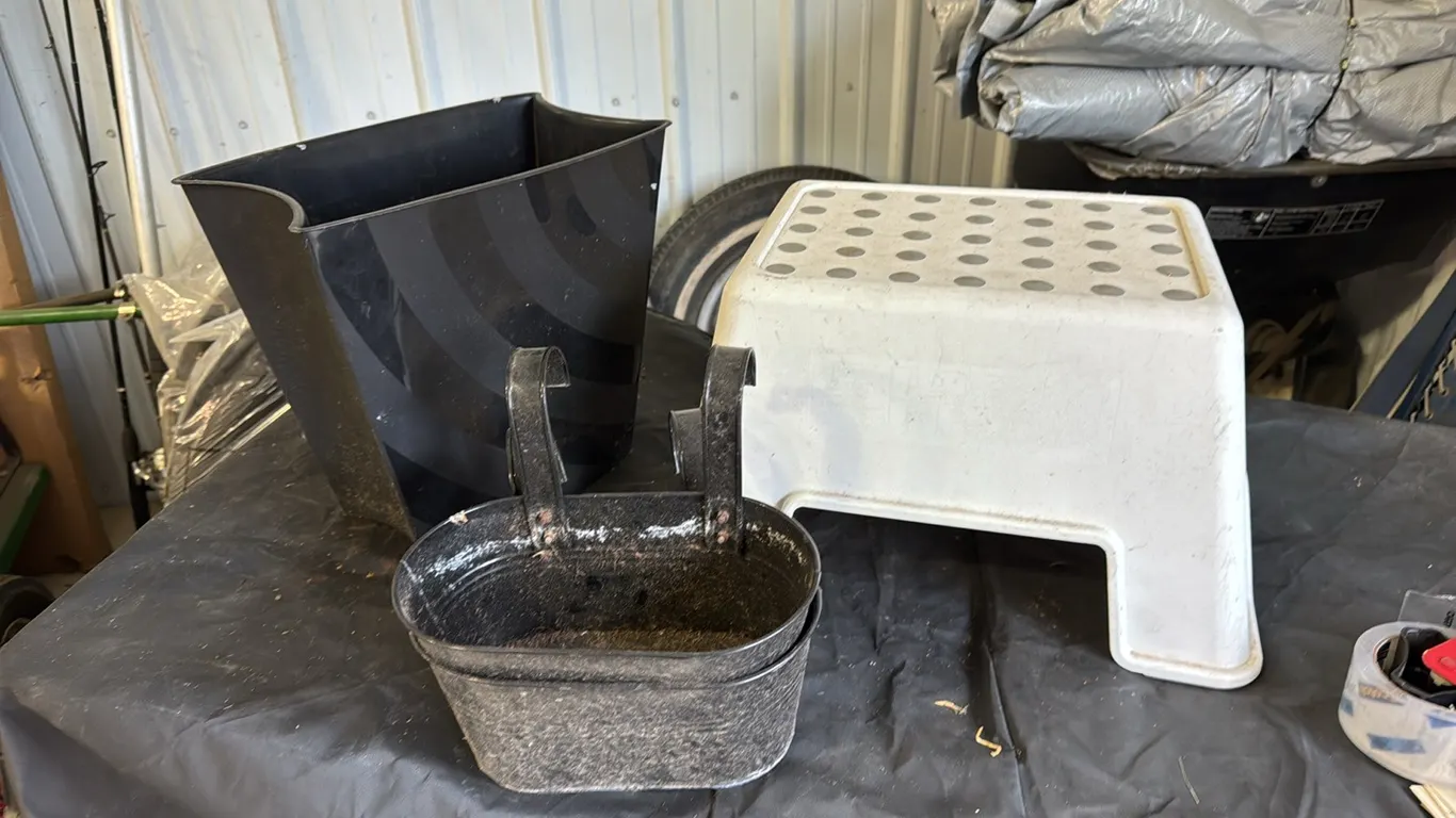 Step stool, planters