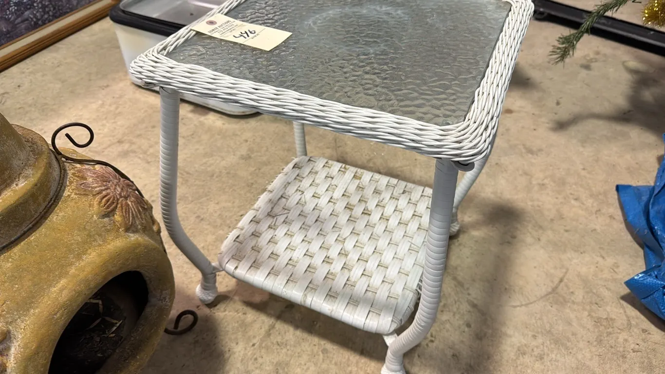 Wicker side table