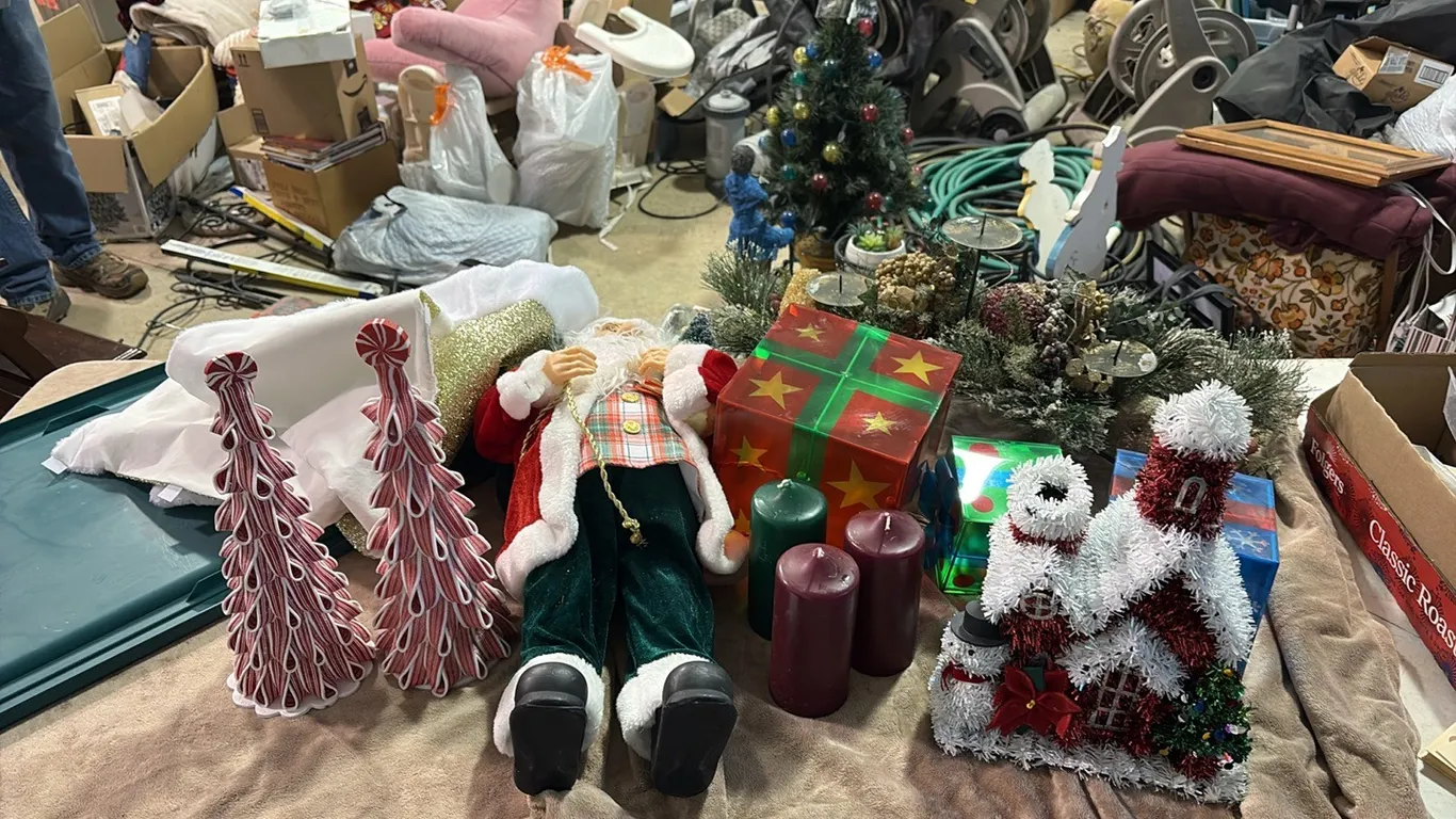 Tote of Christmas Decor