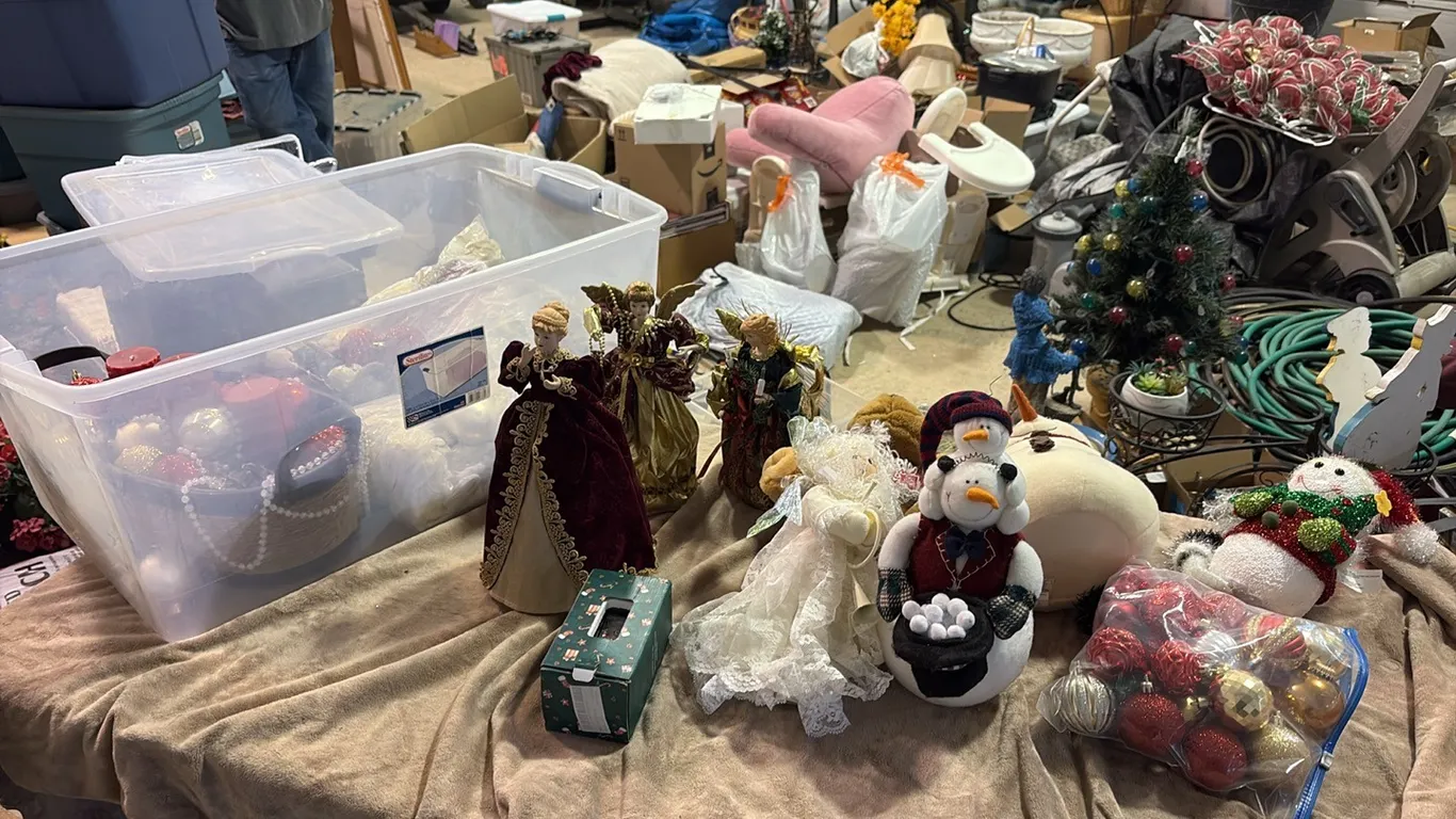 Tote of Christmas Decor