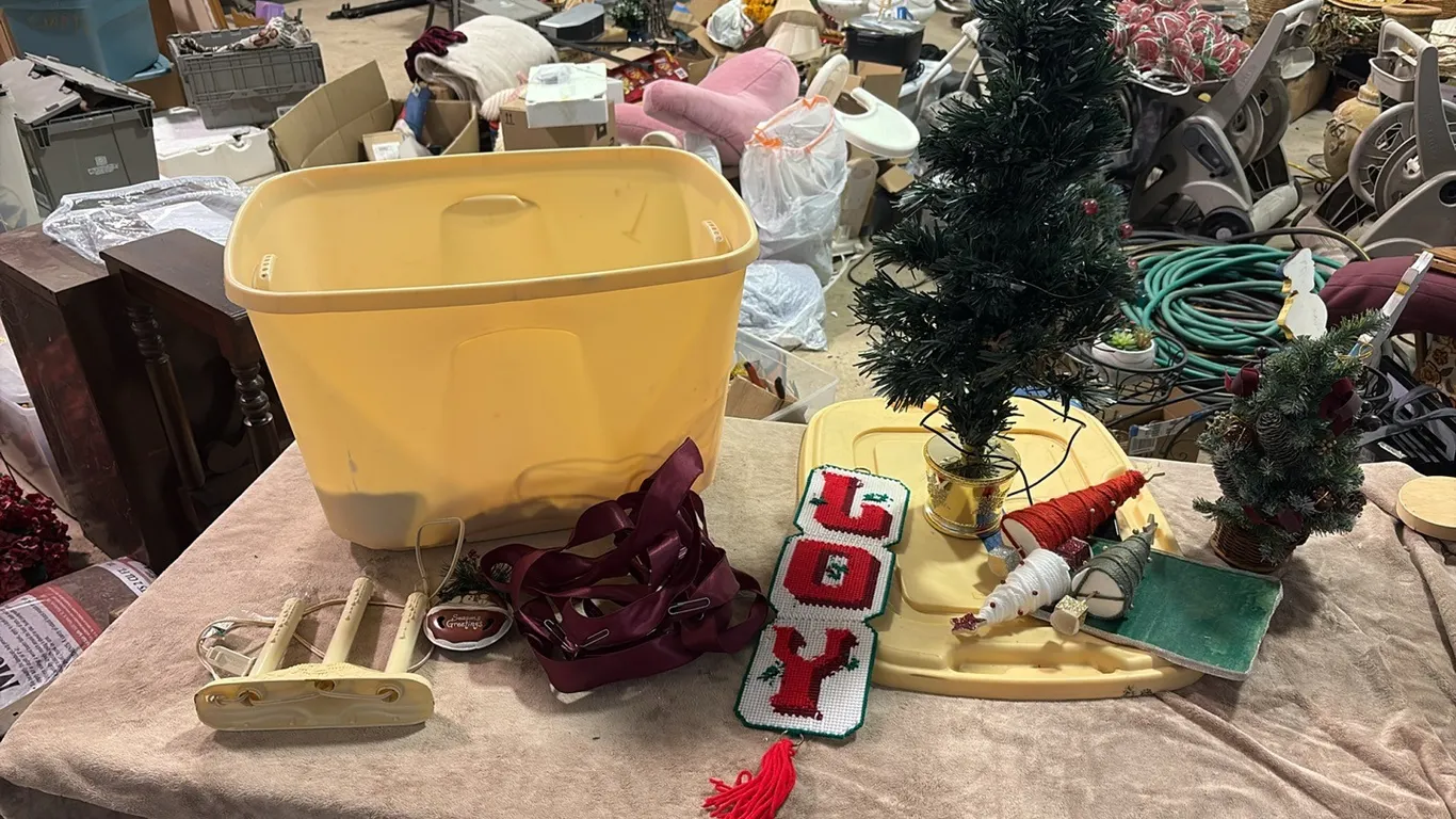 Tote of Christmas Decor
