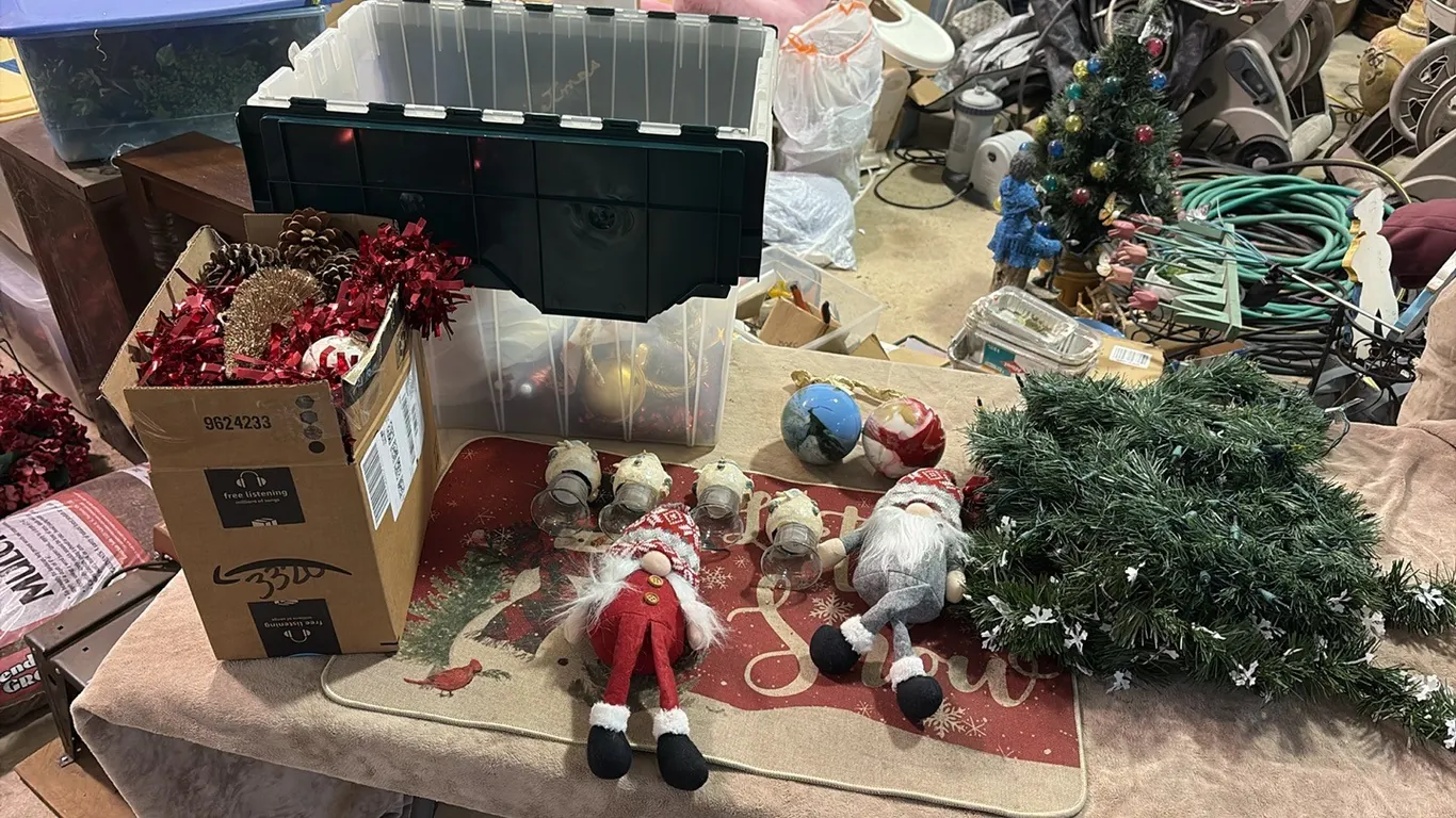 Tote of Christmas Decor