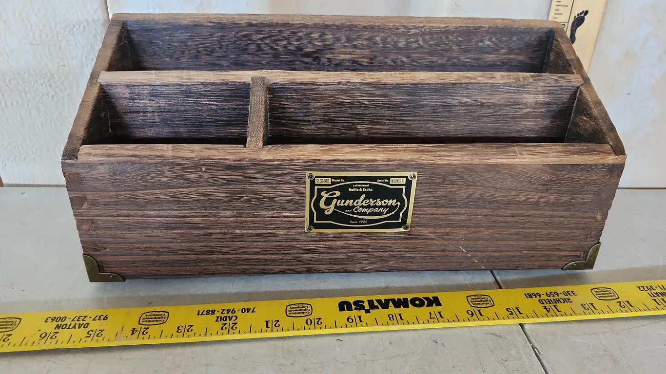 Gunderson & Company Wood Desk Organizer 13.5"X5"X6"