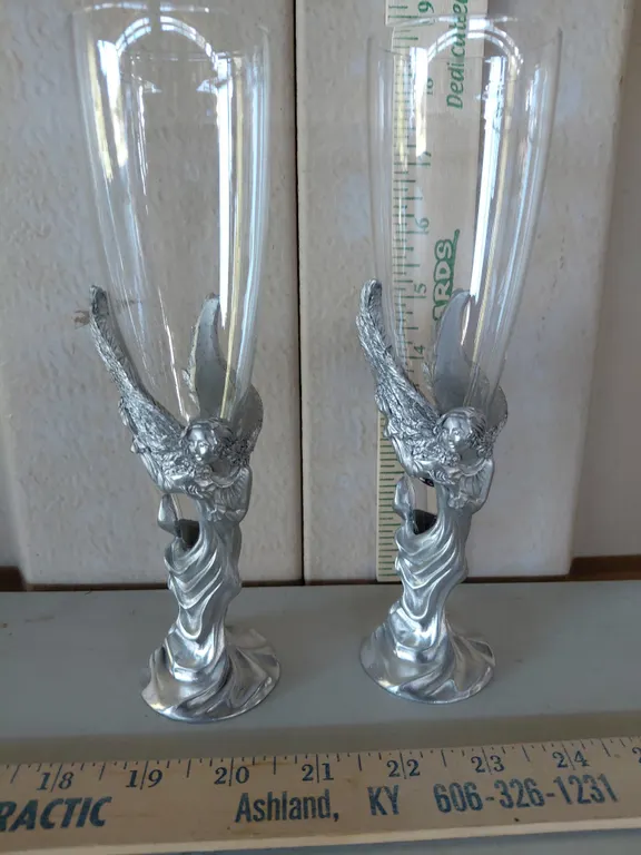 1995 Seagull Canada Pewter Base Hand Blown Glass