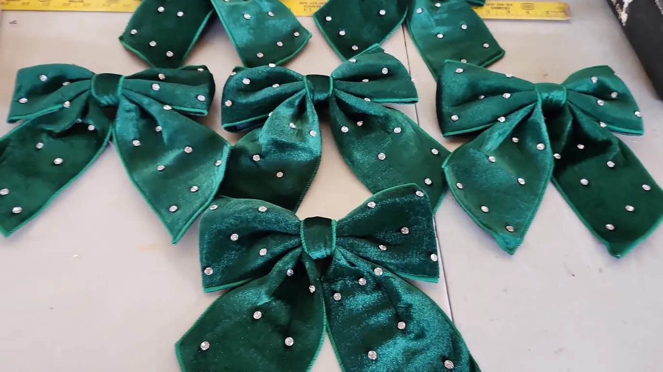 New Super Bang Green Velvet Christmas Bows