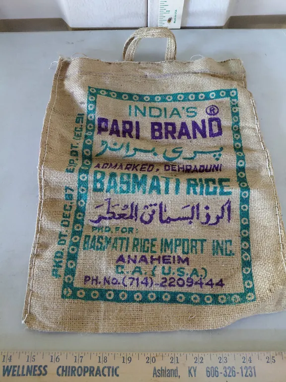 Vintage Burlap Rice Sacks Made Into Tote Bag