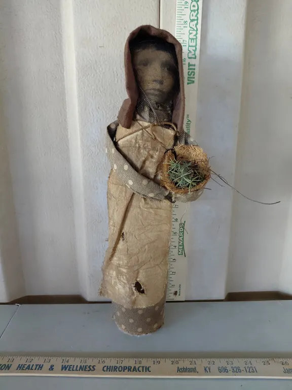 Folk Art Wine Bottle Figure 17" Tall