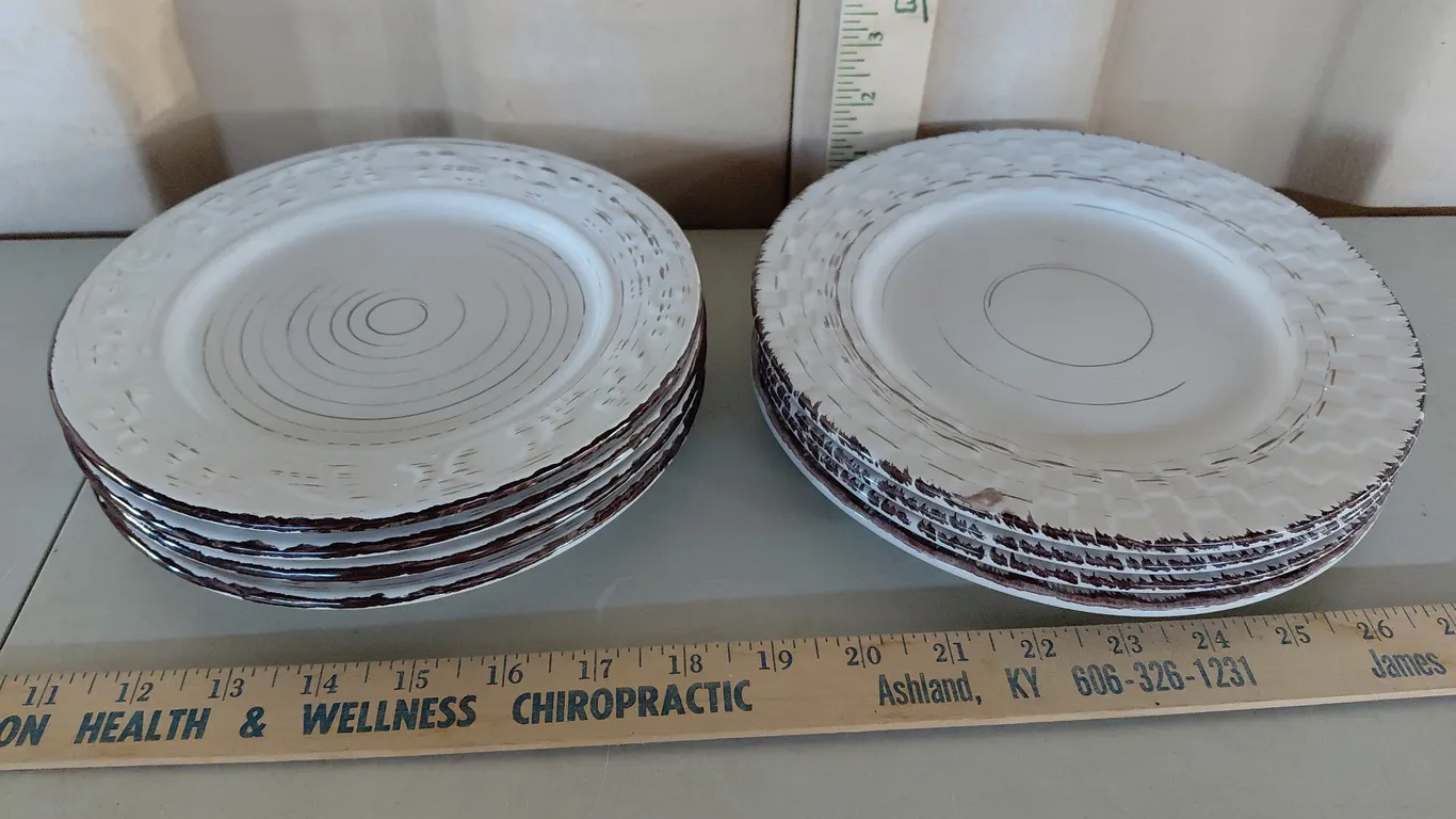 Pfaltzgraff Trellis White Plates 8" & Lorren Home Trends 8.5"