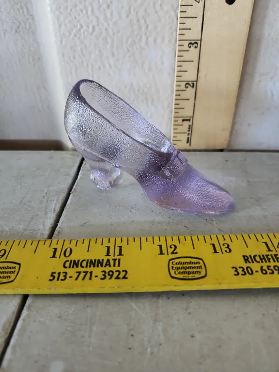 Vintage EAPG Lavender Glass Shoe, Chipped