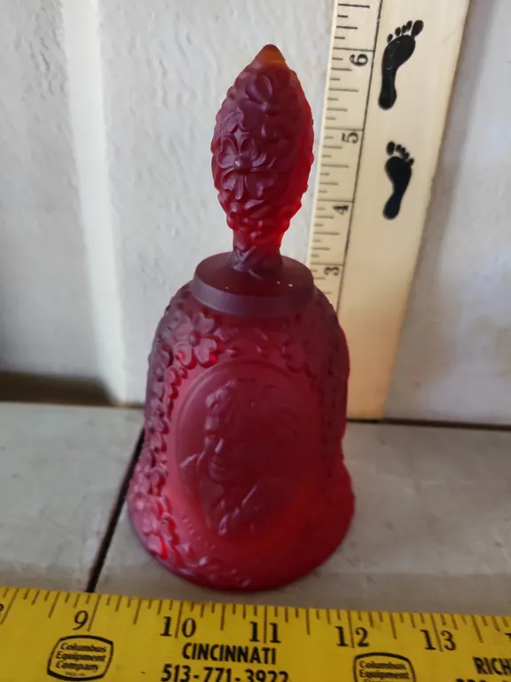 Vintage Fenton Famous Women Frosted Ruby Red Glass Bell (No Clacker)