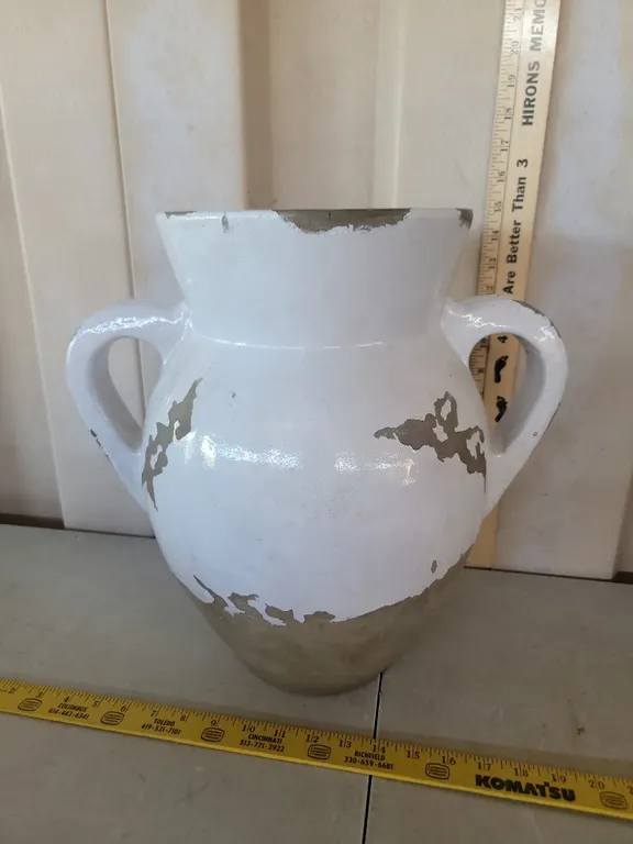 Pottery Barn Tuscan Handcrafted Terracotta Double Handle Urn 17"X10"X15" Made In The Philippines