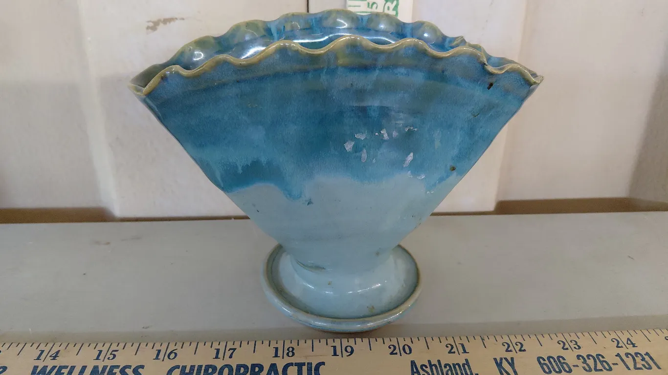 1993 JB Coles Handmade Pottery Vase 7.25"X3"X5.25"