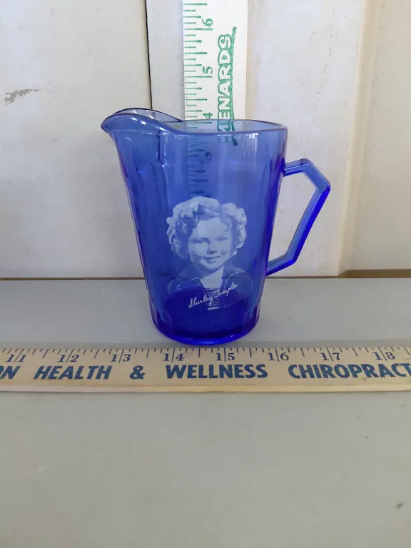 Vintage Shirley Temple Cobalt Blue Glass Creamer