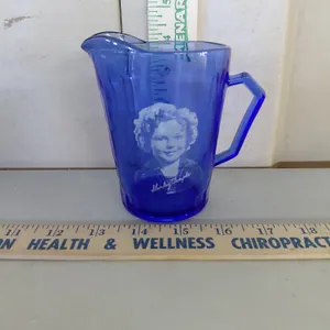 Vintage Shirley Temple Cobalt Blue Glass Creamer