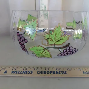 Romania Hand Painted Hand Blown Glass Bowl 9.25"X5.25"