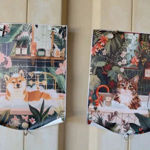 Cats & Dogs Bath Canvas Printed