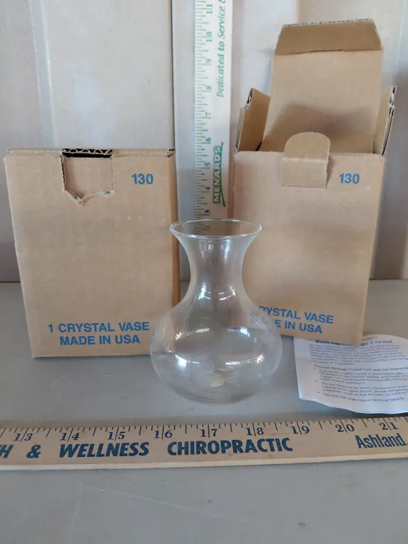 2 Vintage Princess House Crystal Glass Vases New In Box
