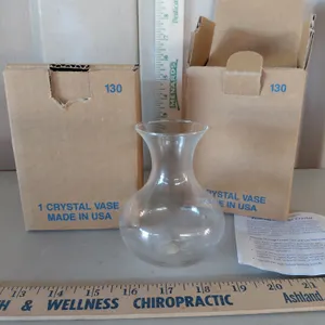 2 Vintage Princess House Crystal Glass Vases New In Box