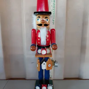 Wooden Clock Maker Nutcracker 20" Tall