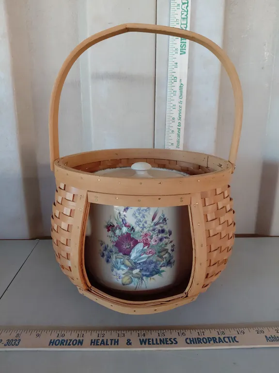 Home & Garden Party Crock Bean Pot & Basket