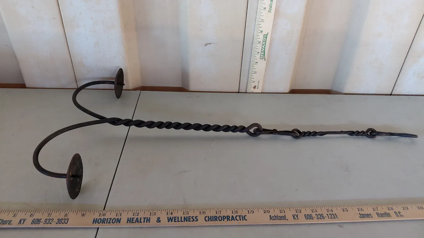 Vintage Style Wrought Iron Hanging Candle Holder 15"X2.5"29"