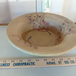 Handcrafted Pottery Leaf Bowl 9.75"X3"