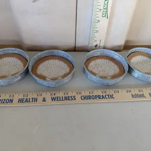 4 Galvanized Seashell Coasters