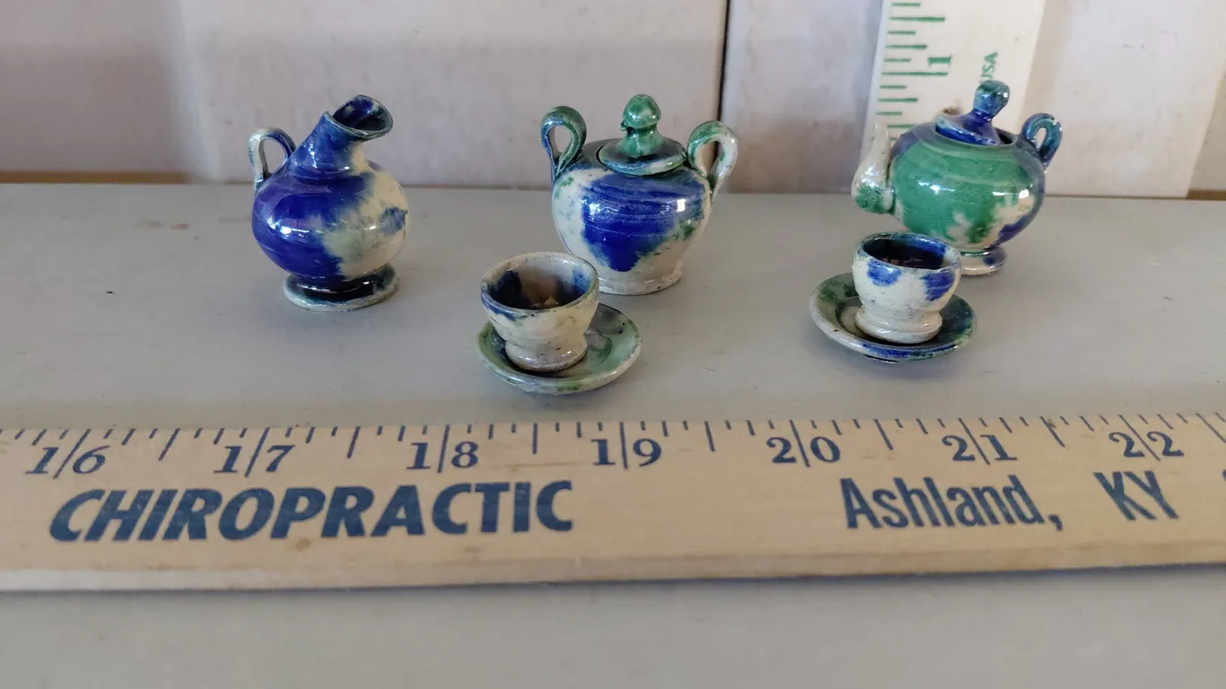 Miniature Handcrafted Pottery Tea Set Pieces