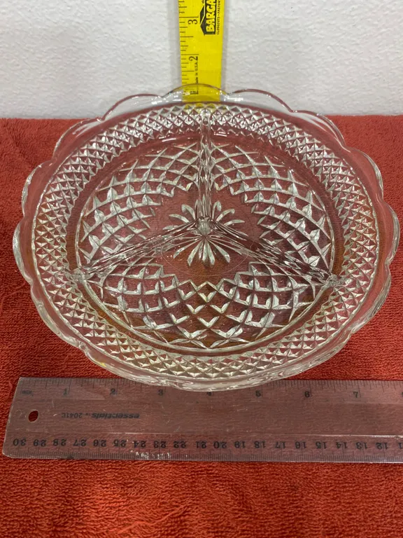 Vintage Anchor Hocking Wexford 3-Part Divided Relish Dish – Clear Glass