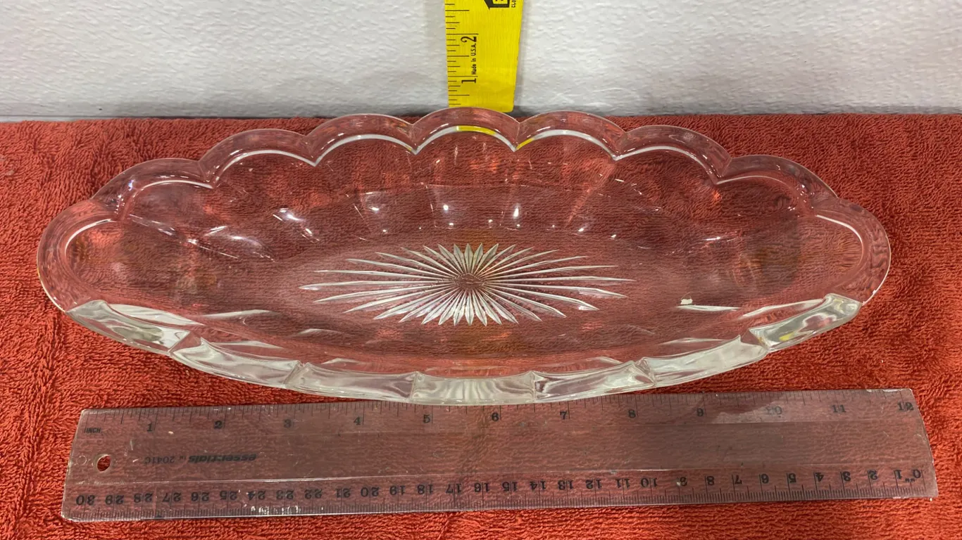 Vintage Heisey Glass Colonial Crystal Celery Relish Dish – Scalloped Edge