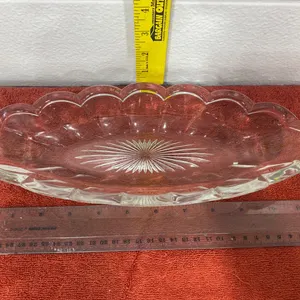 Vintage Heisey Glass Colonial Crystal Celery Relish Dish – Scalloped Edge