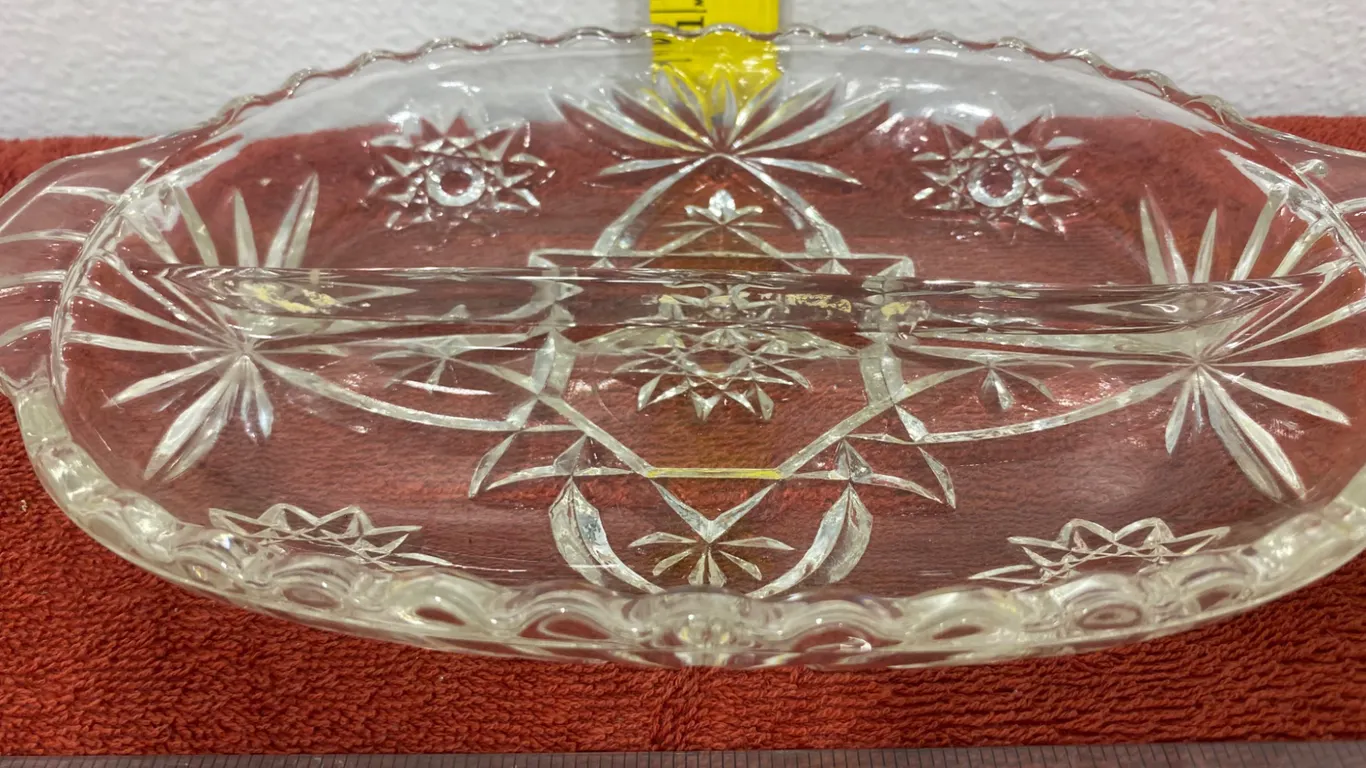 Vintage Anchor Hocking EAPC Star of David Divided Relish Dish