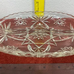 Vintage Anchor Hocking EAPC Star of David Divided Relish Dish