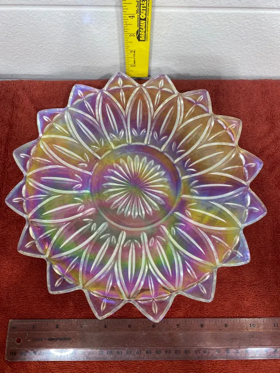 Vintage Federal Glass Petal Iridescent Serving Bowl – 1960s-70s