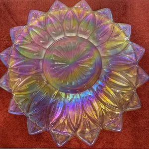 Vintage Federal Glass Petal Iridescent Serving Bowl – 1960s-70s