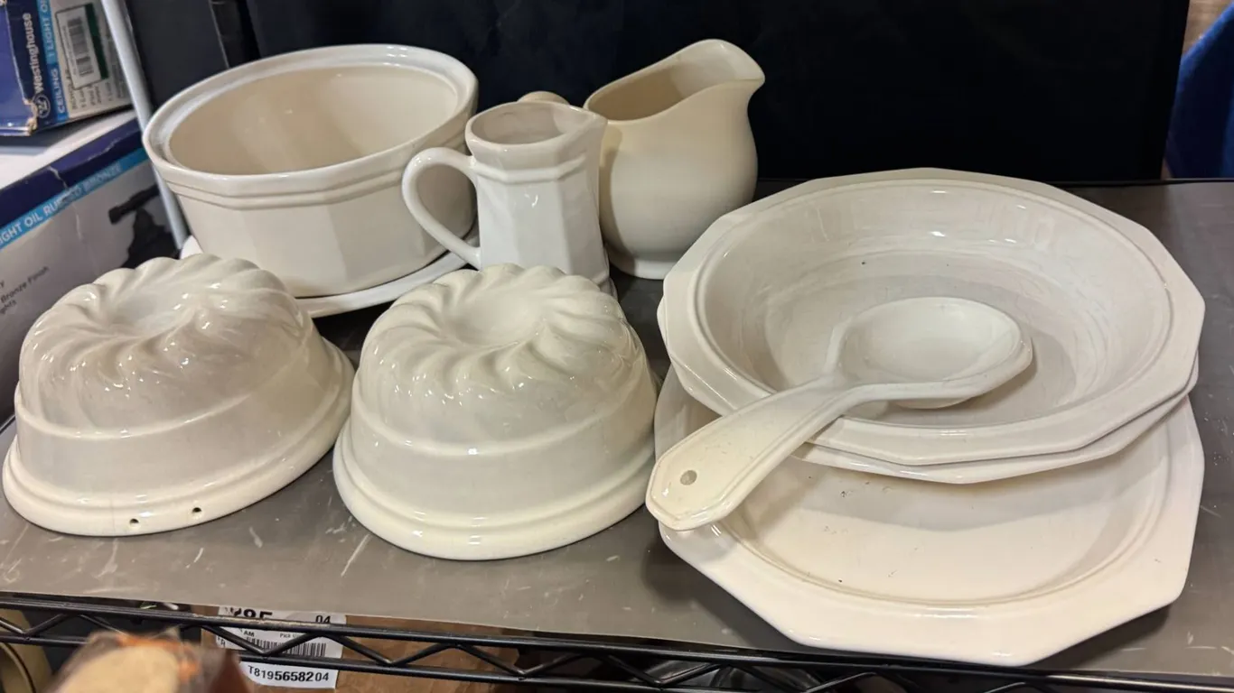 Phaltzgraff White Ceramic Dinnerware and Kitchenware Set