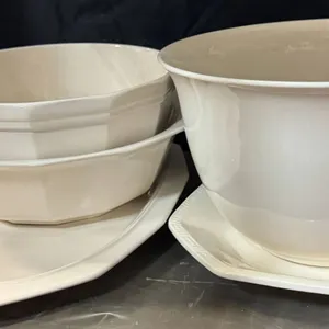 Phaltzgraff White Ceramic Bowls and Plates with Varied Shapes