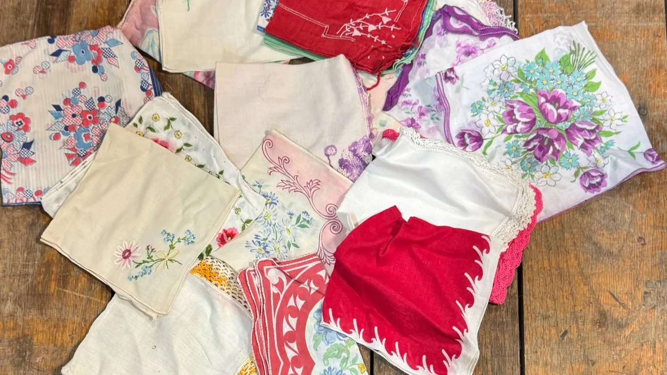 Vintage Cotton Handkerchiefs with Floral and Decorative Patterns